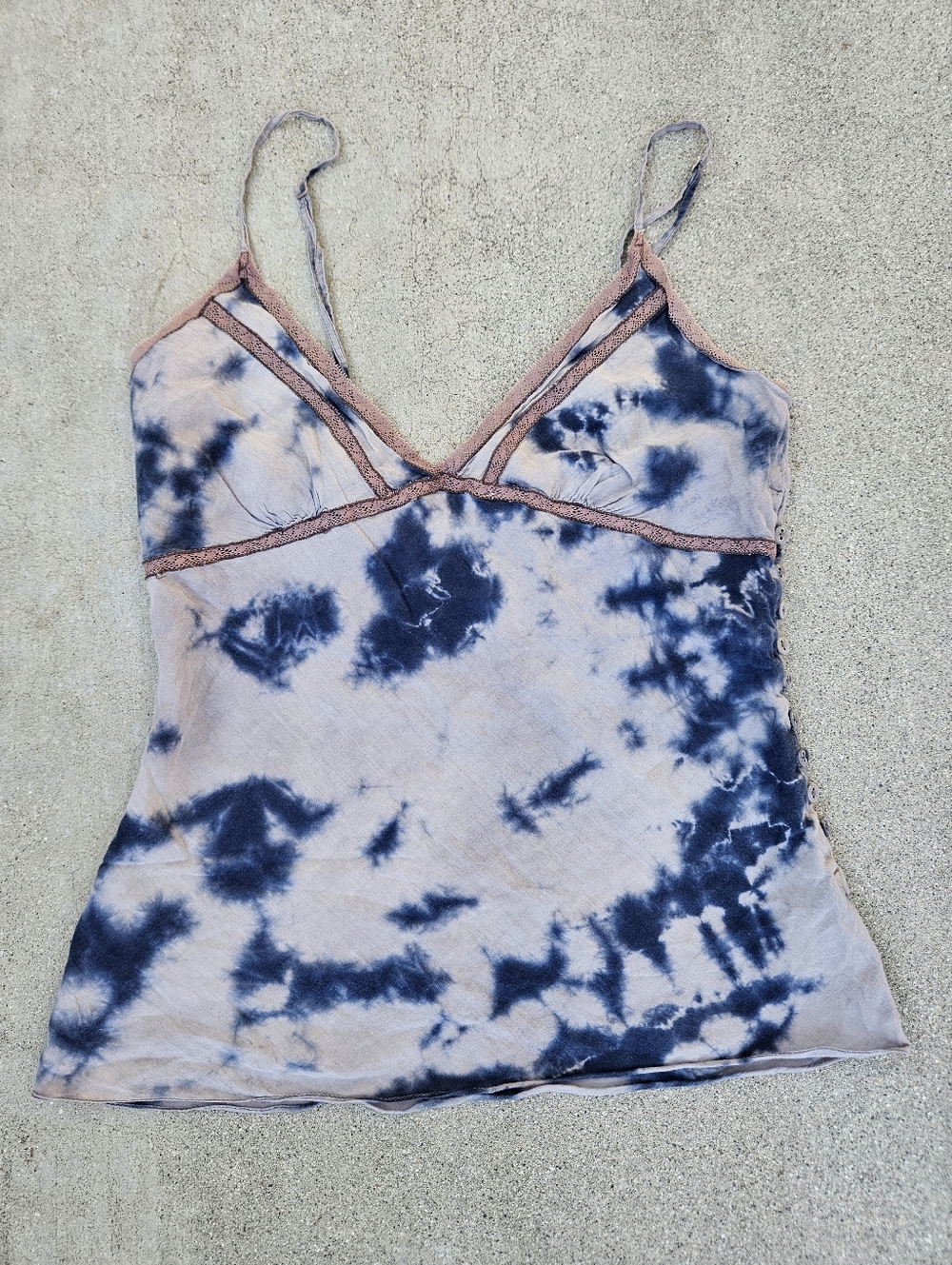 RARE ALLSAINTS  ZOHRA TANK COTTON BUTTON UP TIE DYE SMALL UK10 EUC